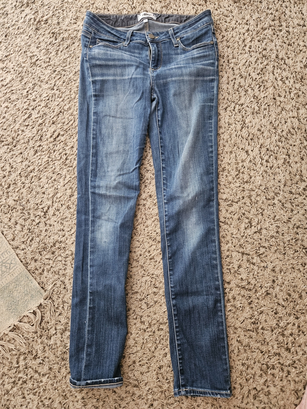 PAIGE Skinny Jeans in Faded Blue Wash